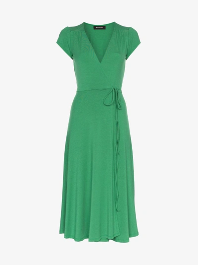 Shop Reformation Becca Wrap Midi Dress In Green