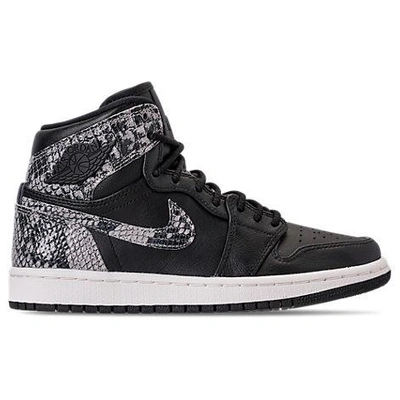Shop Nike Women's Air Jordan 1 Retro High Premium Casual Shoes, Black