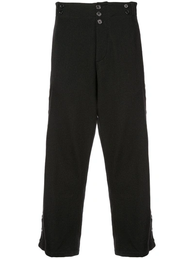 Shop Ann Demeulemeester Cropped Trousers - Black