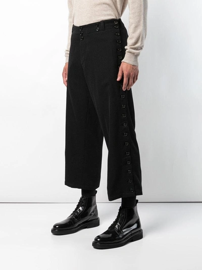 Shop Ann Demeulemeester Cropped Trousers - Black