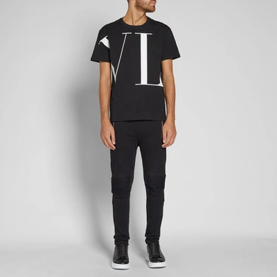 Shop Valentino Vltn Oversized Print Tee In Black