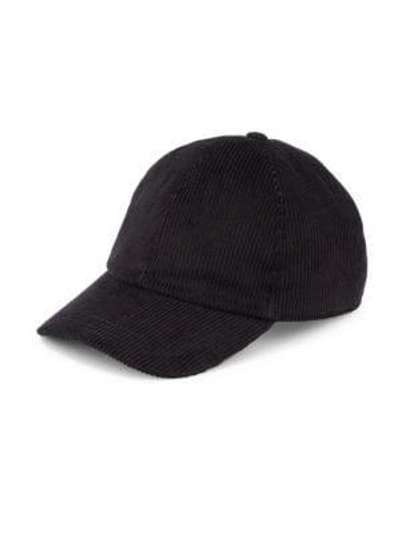 Shop Saks Fifth Avenue Collection Corduroy Baseball Hat With Ear Flaps In Black