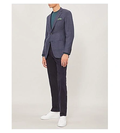 Shop Richard James Tailored-fit Wool Jacket In Blue
