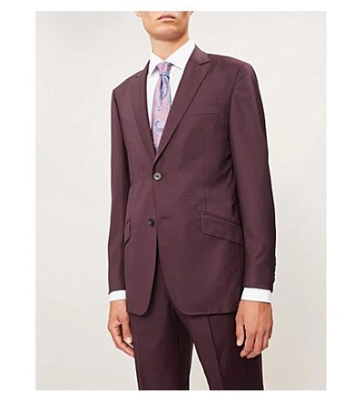 Shop Richard James Single-breasted Tailored-fit Wool Suit In Dark Plum