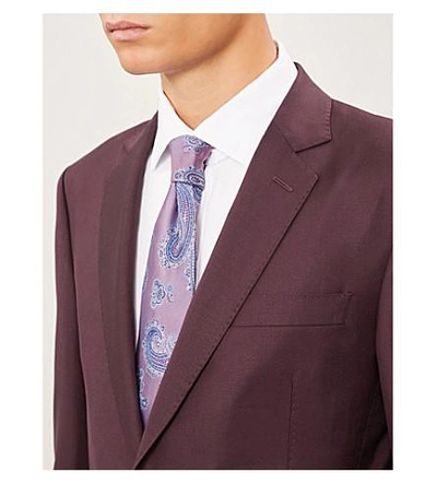 Shop Richard James Single-breasted Tailored-fit Wool Suit In Dark Plum