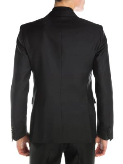 Shop Dsquared2 Silk & Wool Sequin Blazer In Black Gold