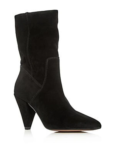 Shop Kenneth Cole Women's Labella Suede High-heel Booties In Black