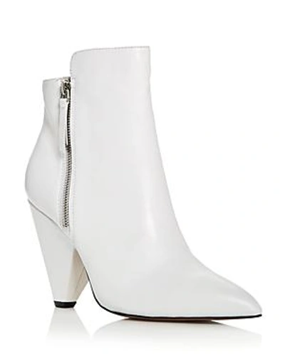 Shop Kenneth Cole Women's Galway Leather High-heel Booties In White