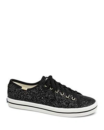 Shop Keds X Kate Spade New York Women's Kickstart Glitter Lace Up Sneakers In Black