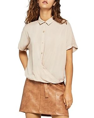 Shop Bcbgeneration Draped Crossover Top In Sand