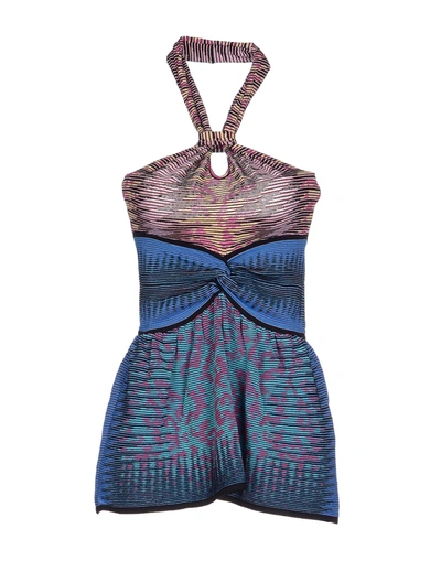 Shop M Missoni Tops In Turquoise