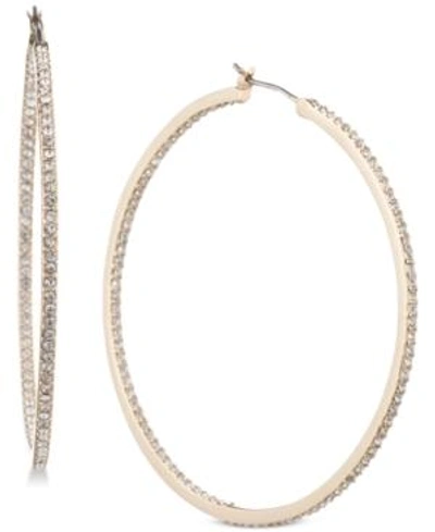 Givenchy Pave 2" Medium Hoop Earrings In Gold