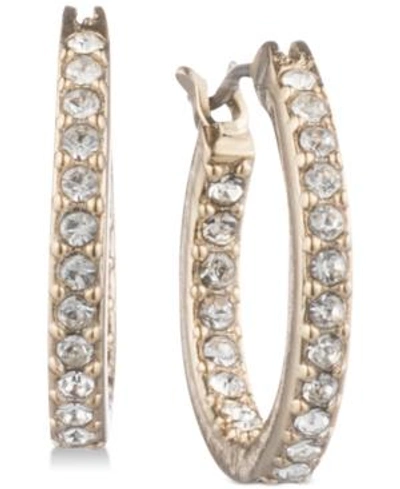Shop Givenchy Pave Extra Small 1/2" Small Hoop Earrings S In Gold