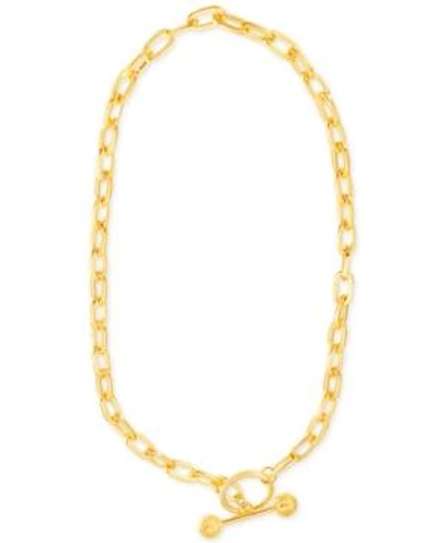 Shop Steve Madden Gold-tone Open-link Chain 16" Toggle Necklace
