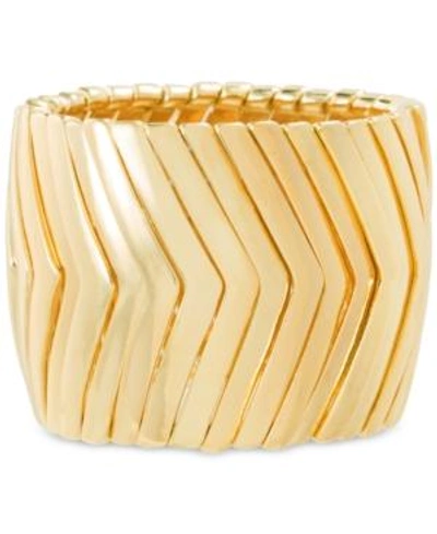 Shop Steve Madden Snake Link Bracelet In Gold