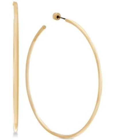 Shop Steve Madden Gold-tone Open Hoop Earrings