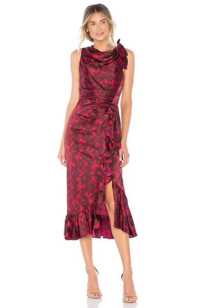 Shop Cinq À Sept Nanon Dress In Rhubarb & Camilla Red