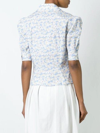 Shop Olympia Le-tan 'white Rabbit' Shirt - Blue