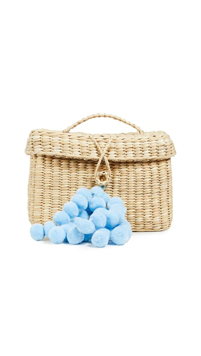 Shop Nannacay Rogue Baby Clutch In Off White/light Blue