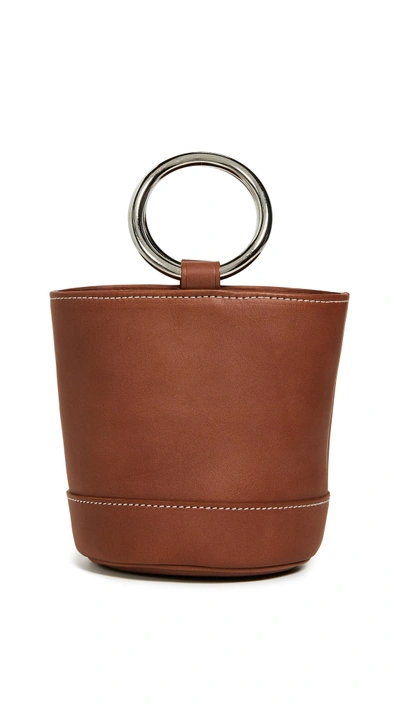 Shop Simon Miller Bonsai Mini Bucket Bag In Dark Tan