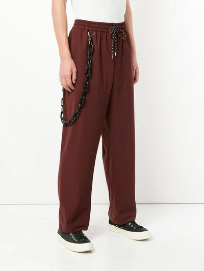 Shop Miharayasuhiro Maison Mihara Yasuhiro Wide-leg Trousers - Red