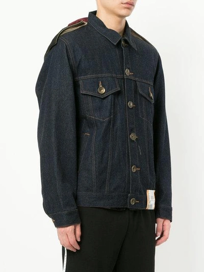 Shop Miharayasuhiro Maison Mihara Yasuhiro Docking Denim Jacket - Blue