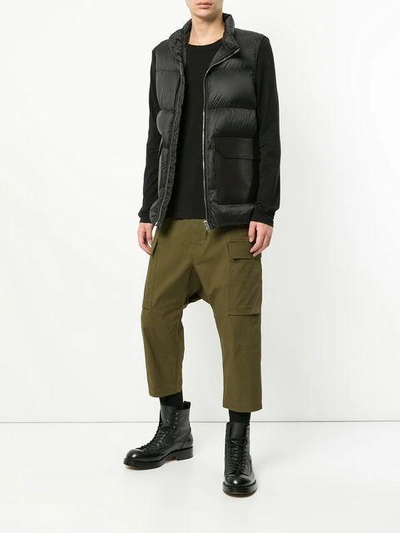 Shop Rick Owens Drawstring Cropped Cargo Trousers In Green
