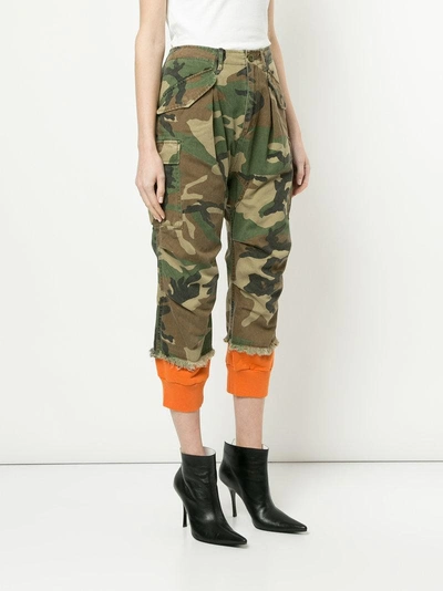 Shop R13 Camo Harem Cargo Trousers In Green