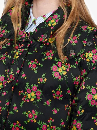 Shop Gucci Floral Bouquets Nylon Jacket In Black
