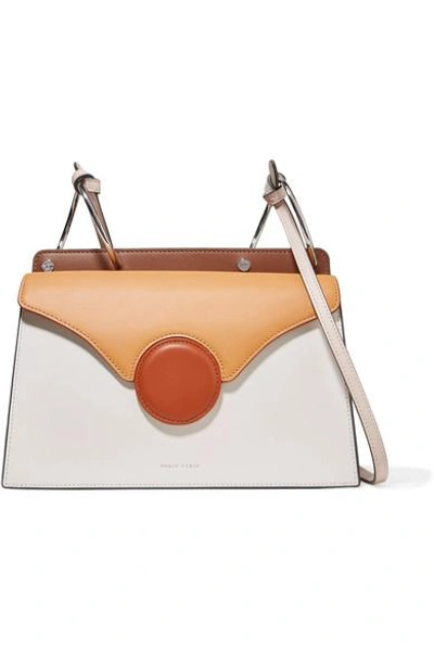 Shop Danse Lente Phoebe Color-block Leather Shoulder Bag In White