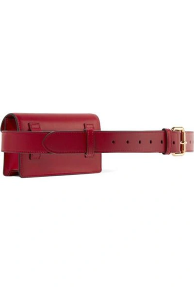 Shop Fendi Leather Belt Bag In Red