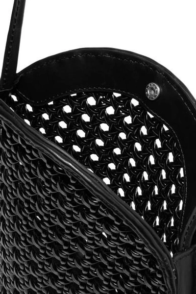 Shop Elizabeth And James Tiki Woven Pvc And Leather Shoulder Bag In Black