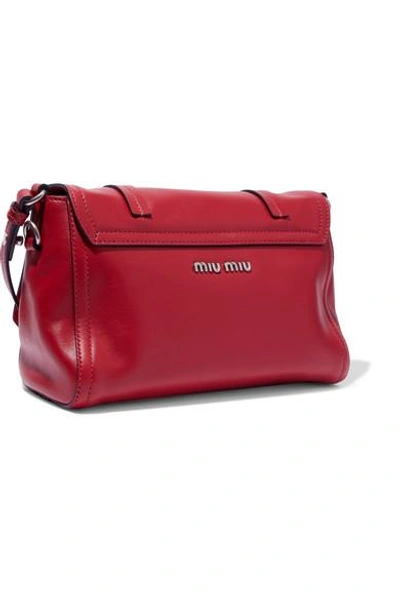 Shop Miu Miu Grace Leather Shoulder Bag In Red