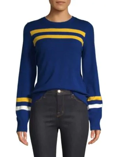 Shop Rebecca Minkoff Marlowe Striped Wool & Cashmere Sweater In Royal Blue