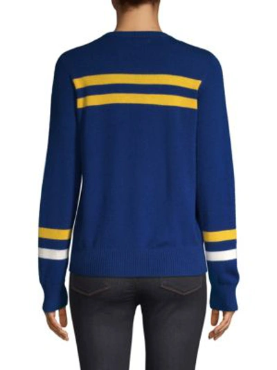 Shop Rebecca Minkoff Marlowe Striped Wool & Cashmere Sweater In Royal Blue
