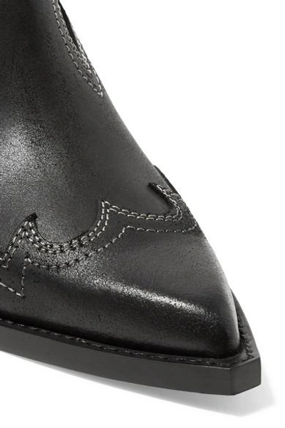Shop Mm6 Maison Margiela Nubuck Wedge Ankle Boots In Black