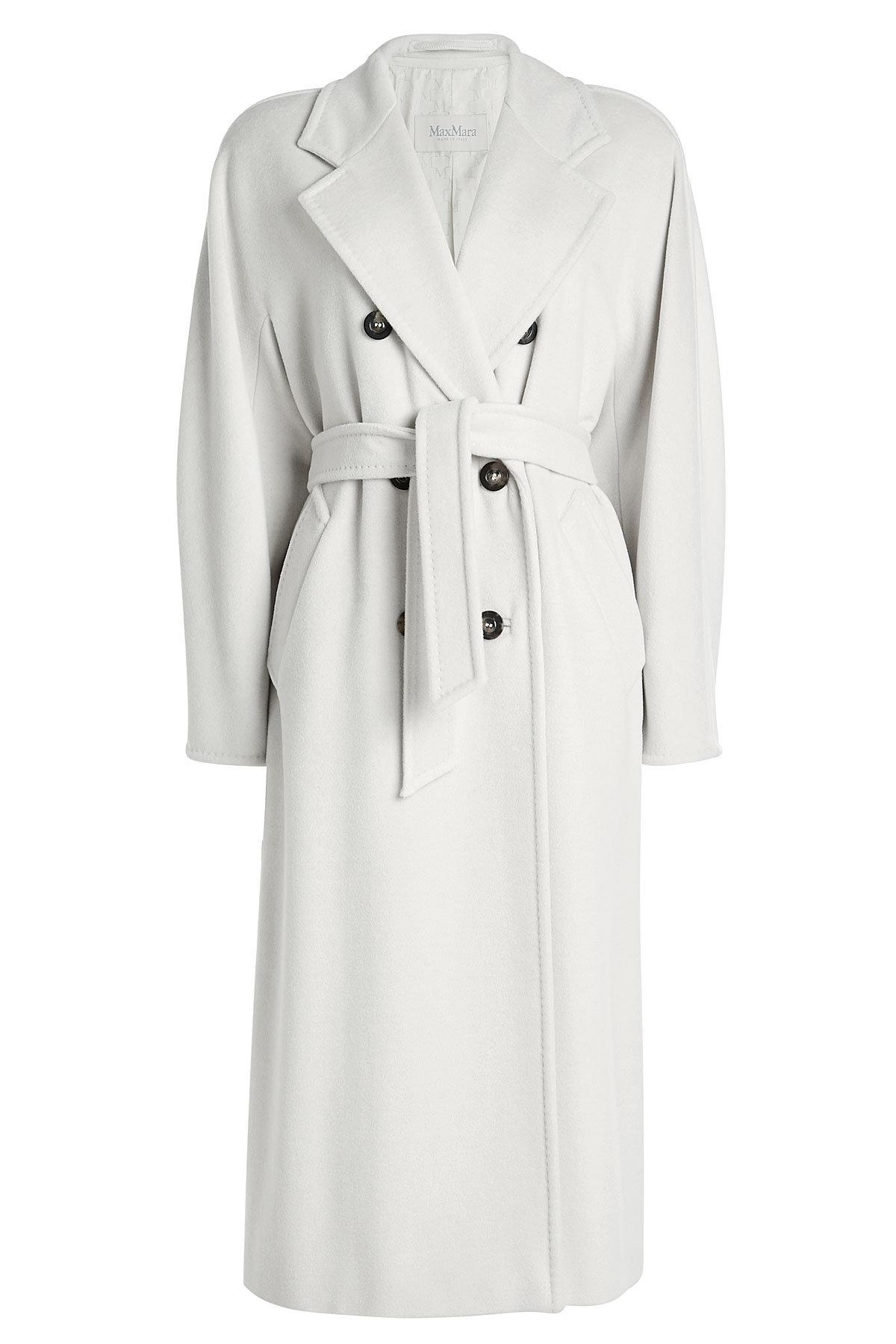 Max Mara Madame Virgin Wool Coat With Cashmere In Grey | ModeSens