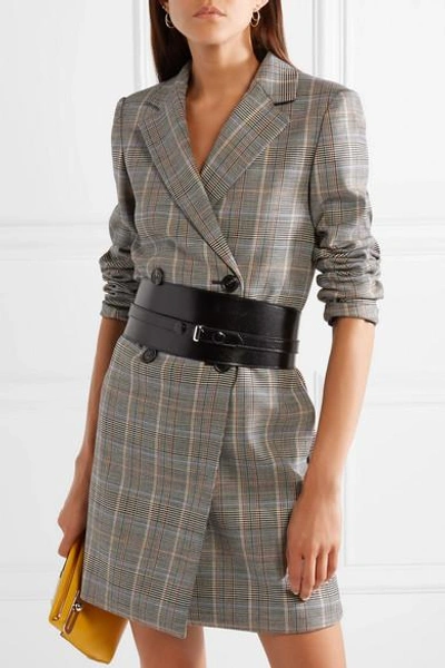 Shop Isabel Marant Kajy Glossed Textured-leather Belt In Black