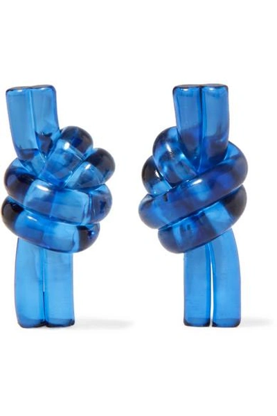 Shop Jw Anderson Perspex Earrings In Blue