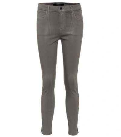 Shop J Brand Mid-rise Skinny Jeans In Grey