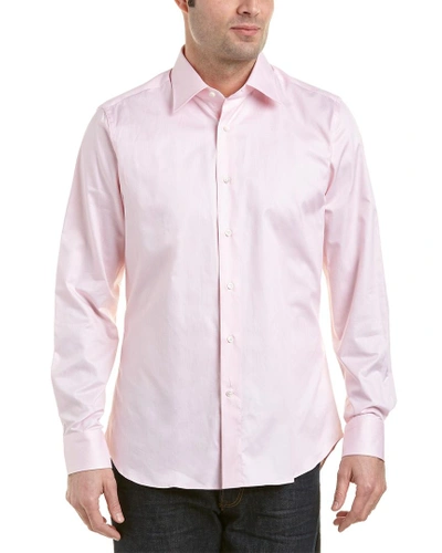 Shop Canali Slim Fit Dress Shirt In Pink
