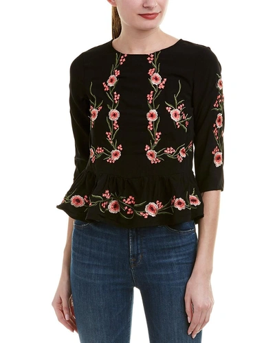 Shop Haute Rogue Embroidered Top In Black