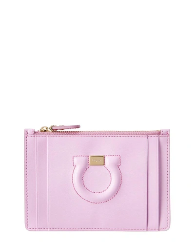 Shop Ferragamo Gancini Leather Key Holder In Pink