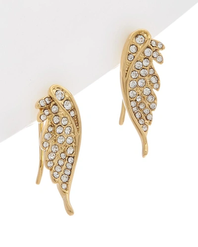 Shop Rebecca Minkoff Crystal Pave Wing Climber Earrings In Nocolor