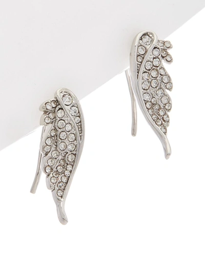 Shop Rebecca Minkoff Crystal Pave Wing Climber Earrings In Nocolor