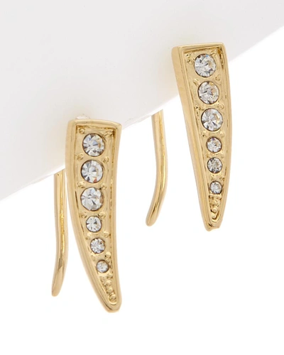 Shop Rebecca Minkoff Crystal Pave Climber Earrings In Nocolor