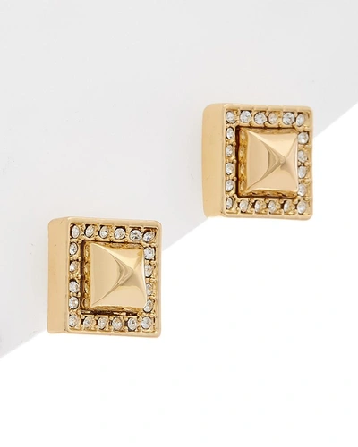 Shop Rebecca Minkoff 14 Kt Pyramid Earrings In Nocolor