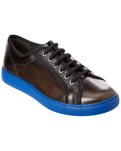Shop Ferragamo Fulton Leather Sneaker In Nocolor