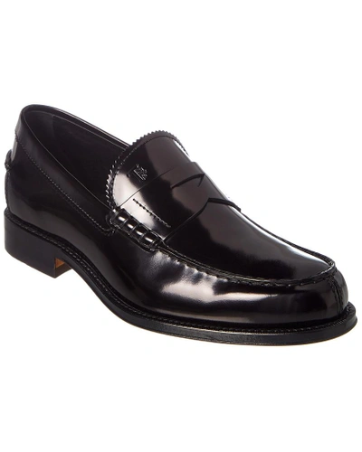 Shop Tod's Classic Leather Loafer In Black