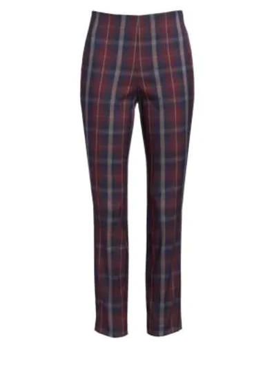 Shop Rag & Bone Simone Plaid Crop Skinny Pants In Burgundy Plaid